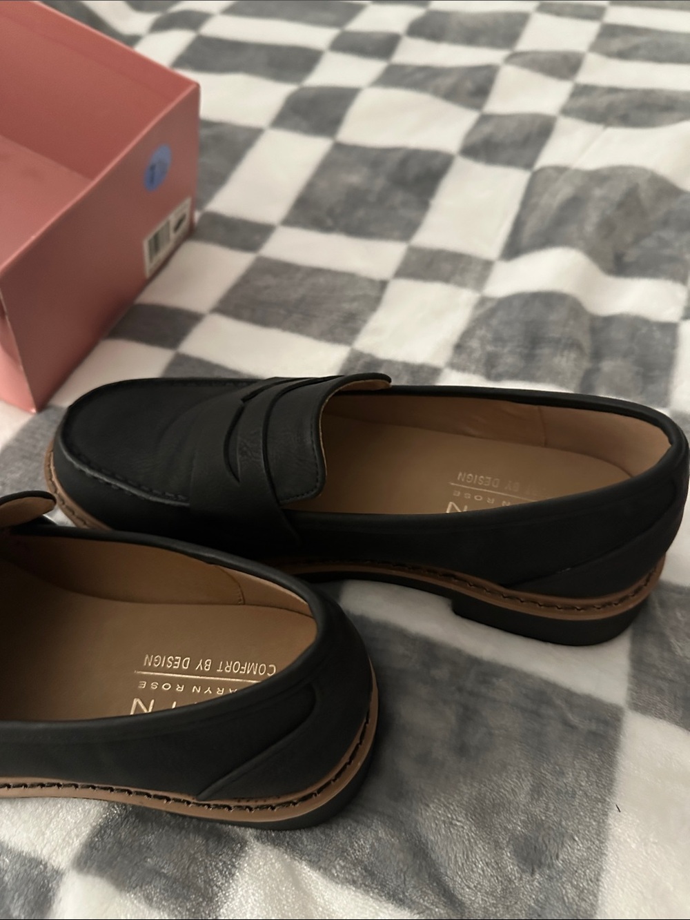 Taryn Rose Black Leather Penny Loafers - Picture 6 of 7